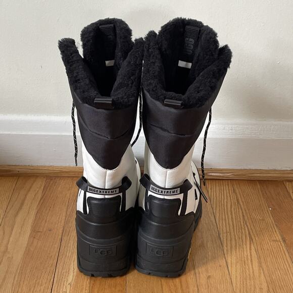 UGG Shasta Tall Boots Leather Wool Goretex Waterproof White Men’s 11 Women’s 12 - Picture 5 of 11